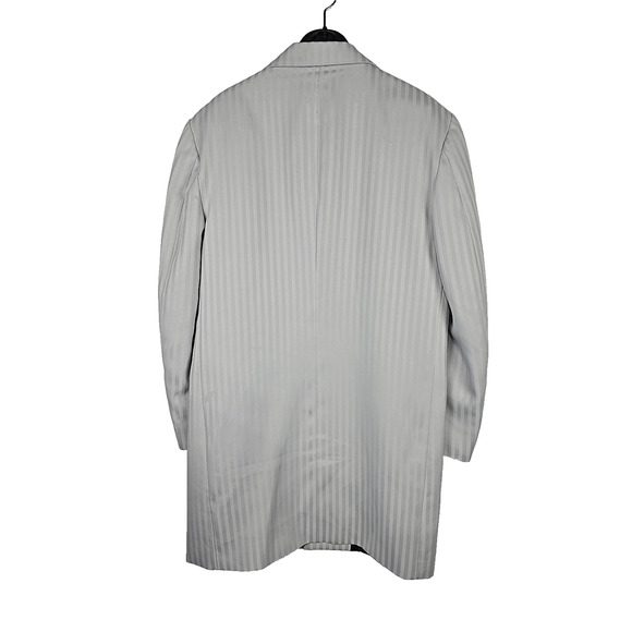 Falcone Longline Boy's Blazer 90s Suit Jacket 20R Pinstripe Gray - Picture 2 of 10